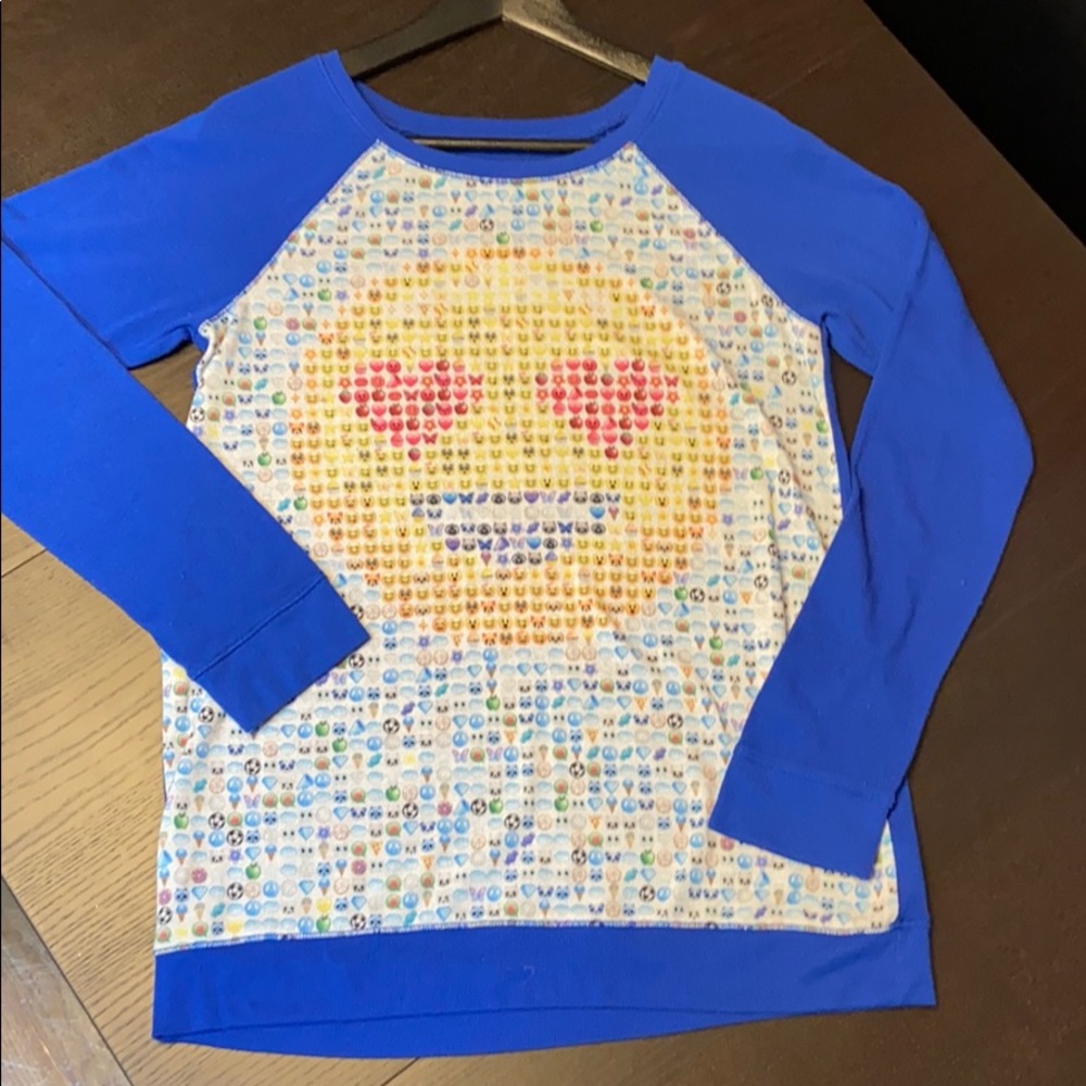 A blue sweater